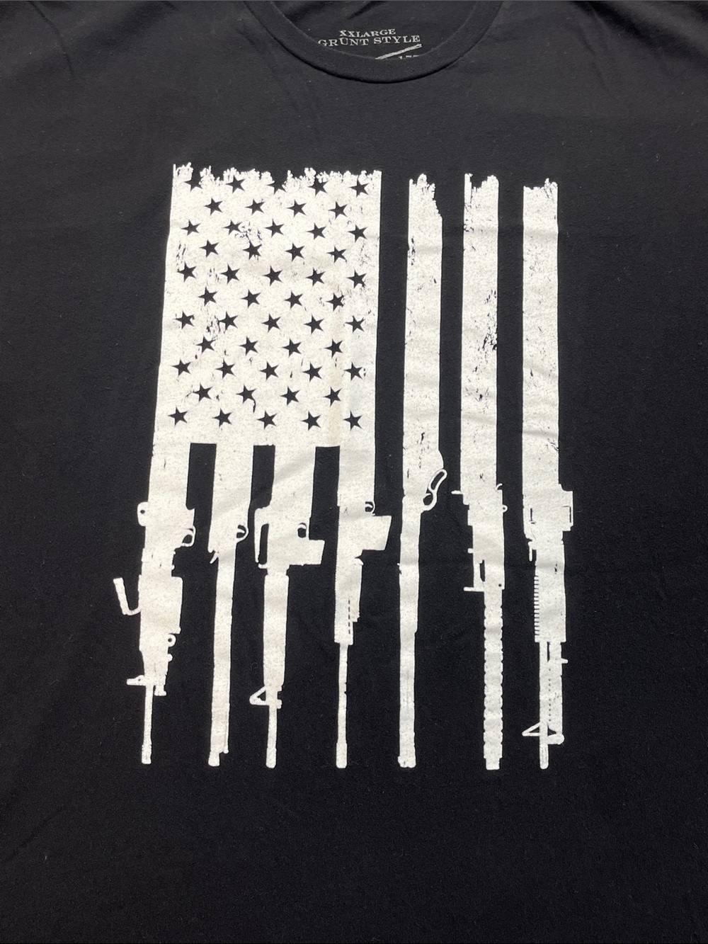 Grunt Style Rifle‎ Flag T-Shirt XXL Black Patriotic USA Military